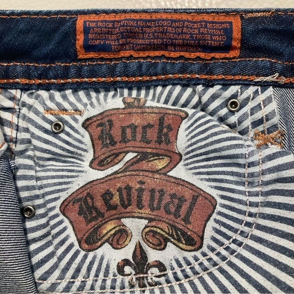 ROCK REVIVAL Sz 30 Kathy Embellished Rhinestone Slim Leg Skinny Mid-Rise Jeans - Picture 7 of 16